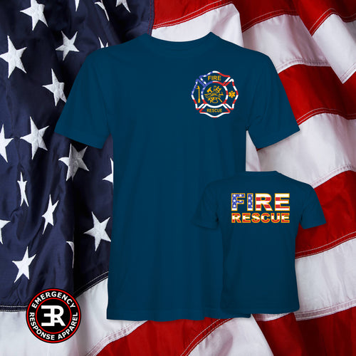 Fire Rescue American Flag Shirt