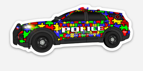 Police Autism Awareness Patrol Unit Sticker