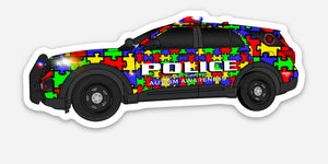 Police Autism Awareness Patrol Unit Sticker