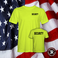 Load image into Gallery viewer, Safety Green Security Shirt – Black Print