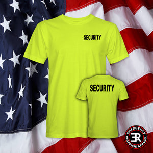 Safety Green Security Shirt – Black Print