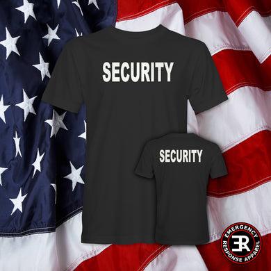 Black Security Shirt – White Print